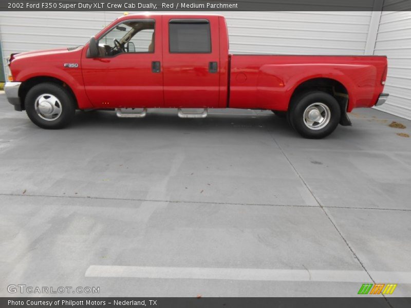 Red / Medium Parchment 2002 Ford F350 Super Duty XLT Crew Cab Dually