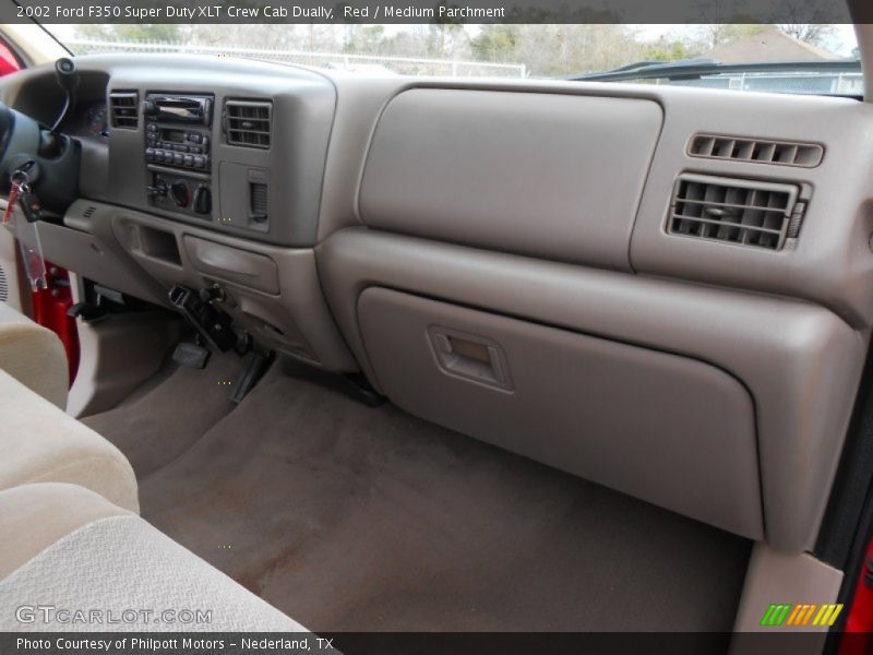 Red / Medium Parchment 2002 Ford F350 Super Duty XLT Crew Cab Dually