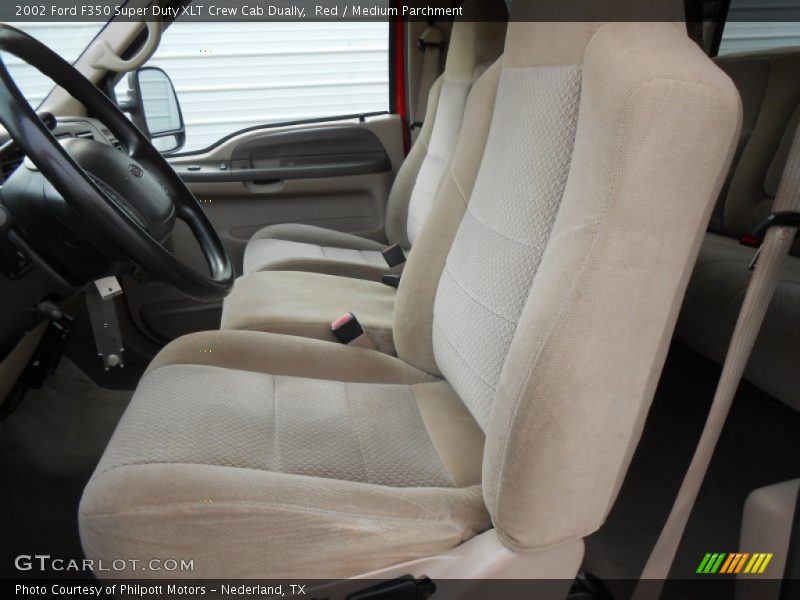 Red / Medium Parchment 2002 Ford F350 Super Duty XLT Crew Cab Dually