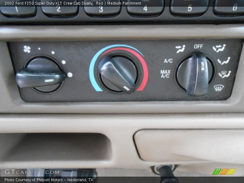 Red / Medium Parchment 2002 Ford F350 Super Duty XLT Crew Cab Dually