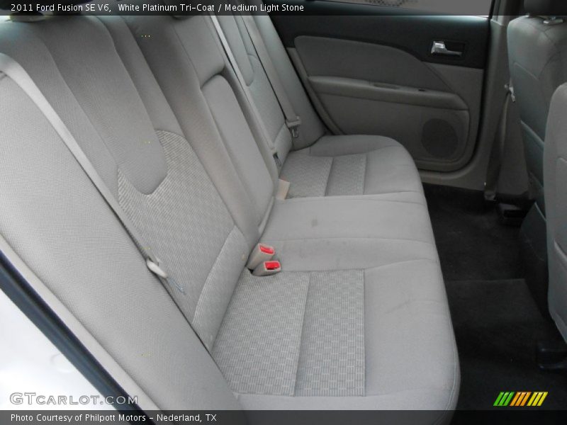 White Platinum Tri-Coat / Medium Light Stone 2011 Ford Fusion SE V6