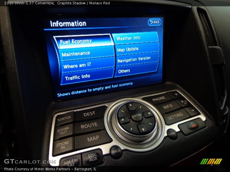 Controls of 2010 G 37 Convertible