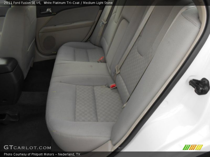 White Platinum Tri-Coat / Medium Light Stone 2011 Ford Fusion SE V6
