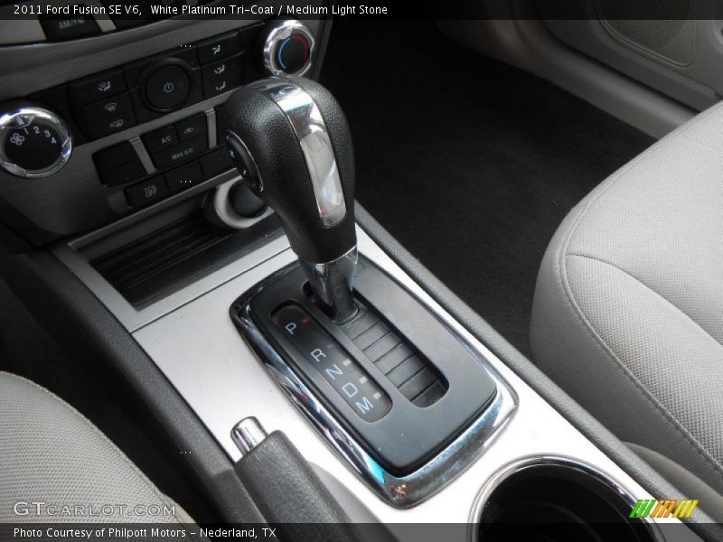 White Platinum Tri-Coat / Medium Light Stone 2011 Ford Fusion SE V6