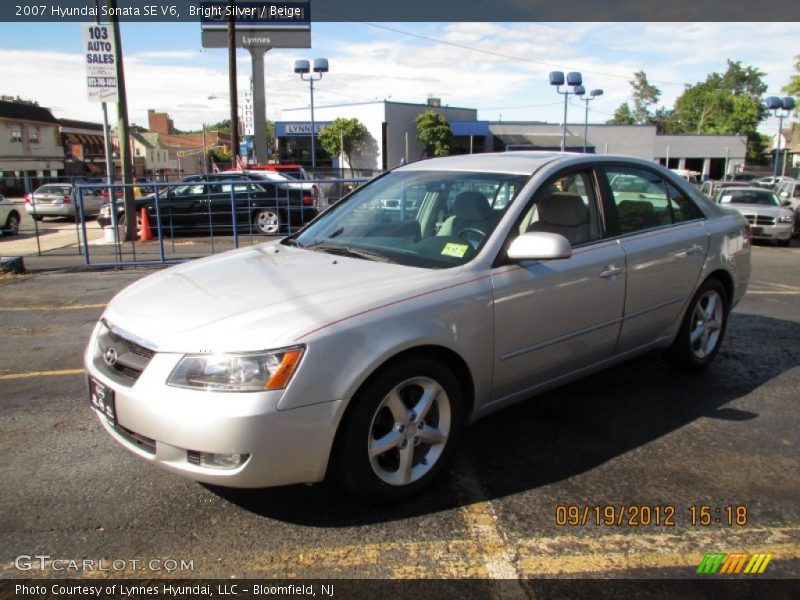 Bright Silver / Beige 2007 Hyundai Sonata SE V6