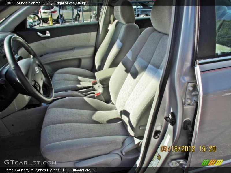 Bright Silver / Beige 2007 Hyundai Sonata SE V6