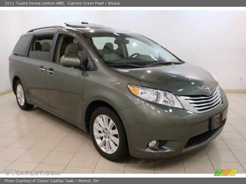 Cypress Green Pearl / Bisque 2011 Toyota Sienna Limited AWD