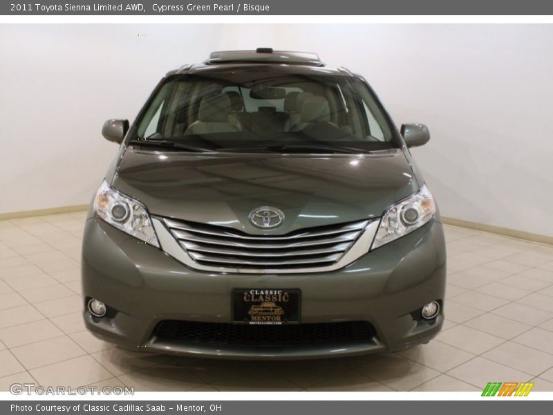 Cypress Green Pearl / Bisque 2011 Toyota Sienna Limited AWD