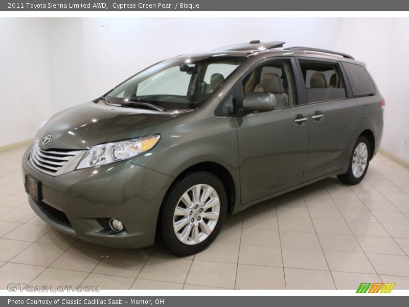 Cypress Green Pearl / Bisque 2011 Toyota Sienna Limited AWD