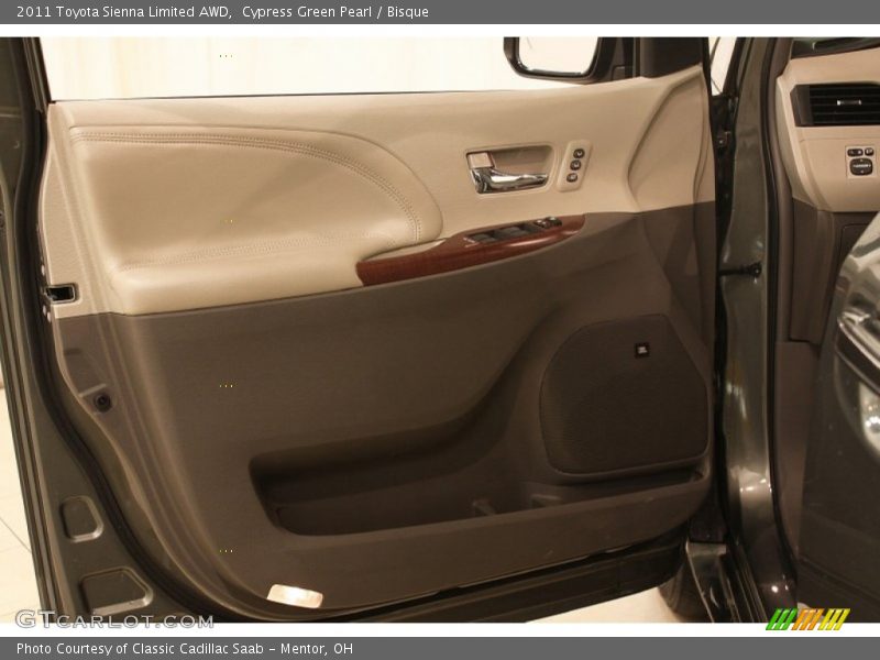 Cypress Green Pearl / Bisque 2011 Toyota Sienna Limited AWD
