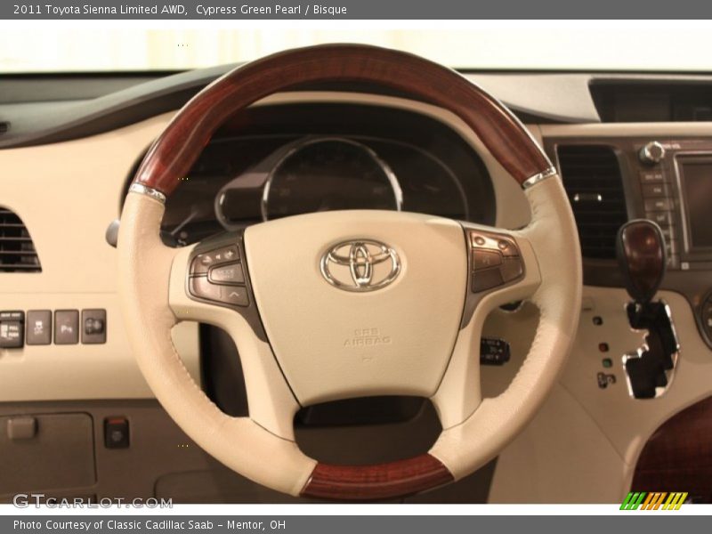 Cypress Green Pearl / Bisque 2011 Toyota Sienna Limited AWD