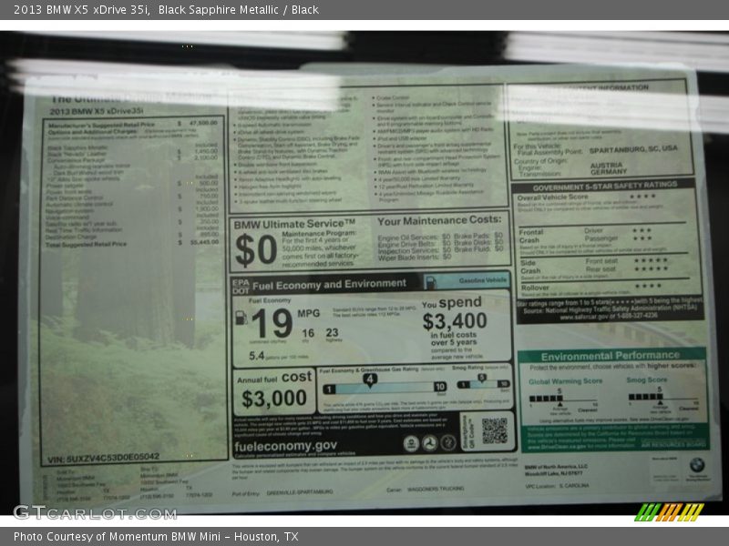 Black Sapphire Metallic / Black 2013 BMW X5 xDrive 35i