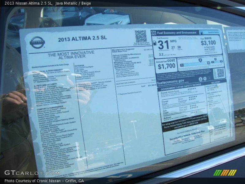 Java Metallic / Beige 2013 Nissan Altima 2.5 SL