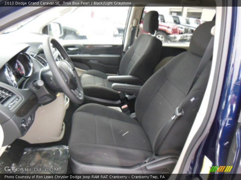 True Blue Pearl / Black/Light Graystone 2013 Dodge Grand Caravan SE