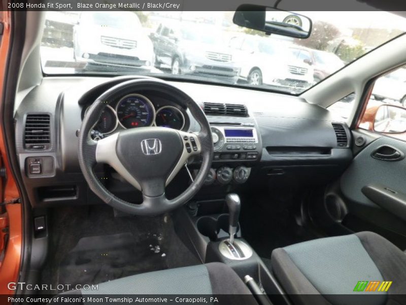 Blaze Orange Metallic / Black/Grey 2008 Honda Fit Sport