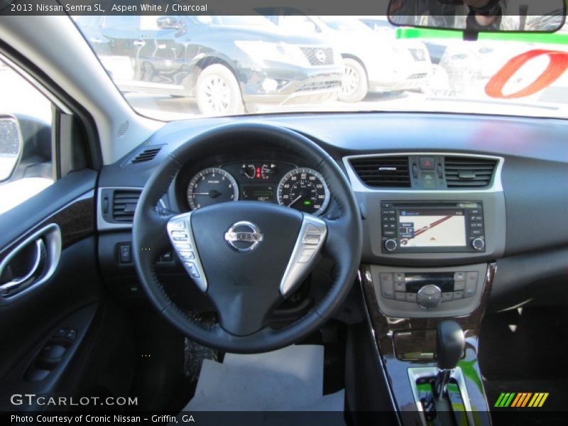 Aspen White / Charcoal 2013 Nissan Sentra SL