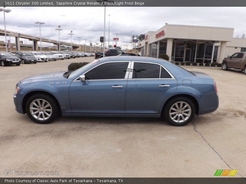 Sapphire Crystal Metallic / Black/Light Frost Beige 2011 Chrysler 300 Limited