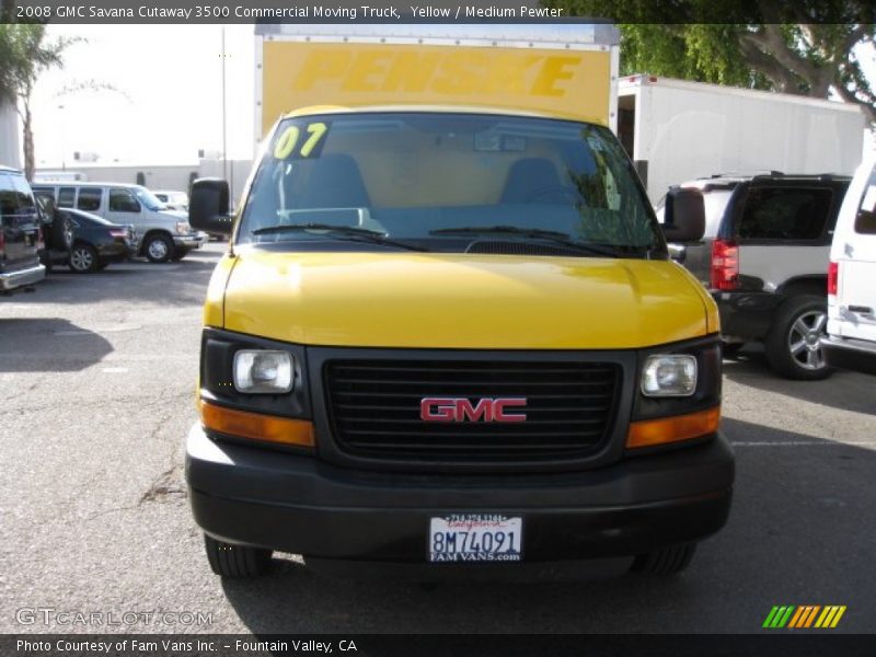 Yellow / Medium Pewter 2008 GMC Savana Cutaway 3500 Commercial Moving Truck