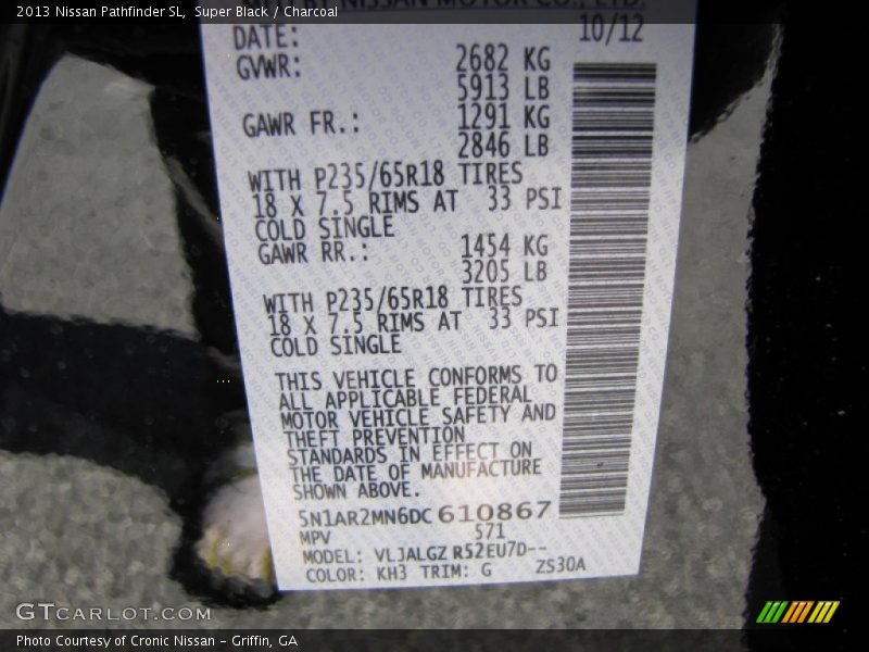 Super Black / Charcoal 2013 Nissan Pathfinder SL