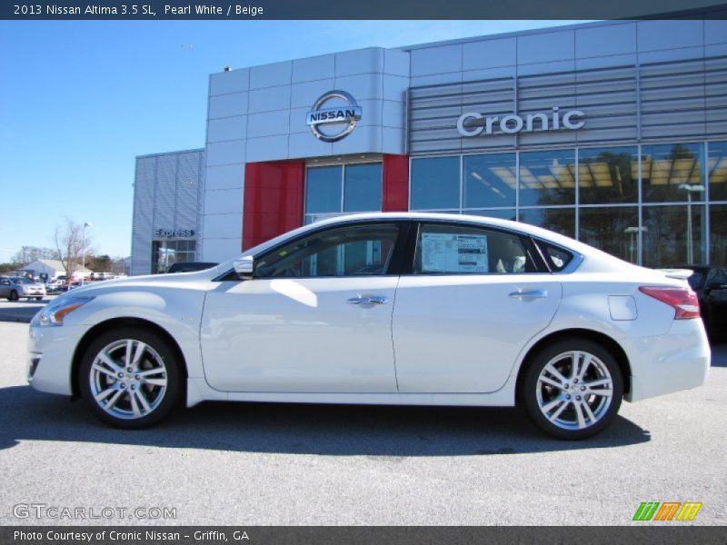 Pearl White / Beige 2013 Nissan Altima 3.5 SL