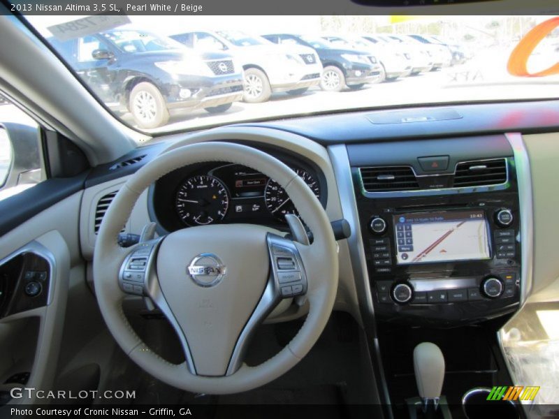 Pearl White / Beige 2013 Nissan Altima 3.5 SL