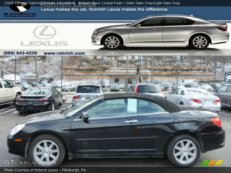 Brilliant Black Crystal Pearl / Dark Slate Gray/Light Slate Gray 2008 Chrysler Sebring Limited Convertible