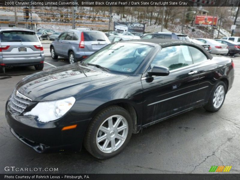 Brilliant Black Crystal Pearl / Dark Slate Gray/Light Slate Gray 2008 Chrysler Sebring Limited Convertible