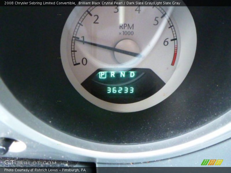 Brilliant Black Crystal Pearl / Dark Slate Gray/Light Slate Gray 2008 Chrysler Sebring Limited Convertible