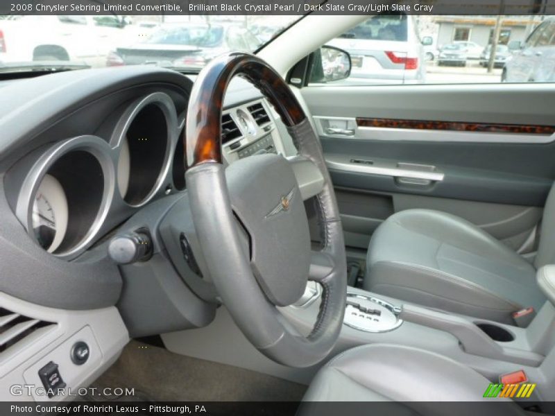 Brilliant Black Crystal Pearl / Dark Slate Gray/Light Slate Gray 2008 Chrysler Sebring Limited Convertible
