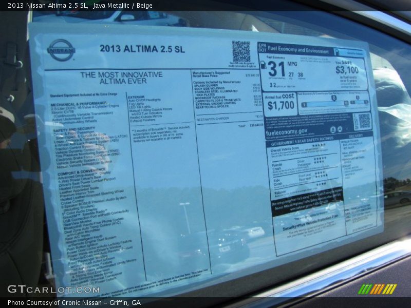 Java Metallic / Beige 2013 Nissan Altima 2.5 SL