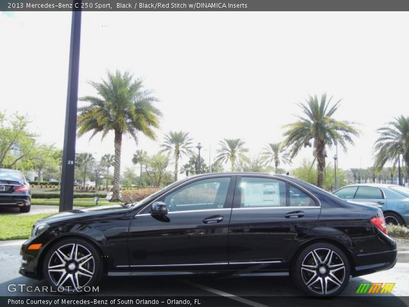 Black / Black/Red Stitch w/DINAMICA Inserts 2013 Mercedes-Benz C 250 Sport