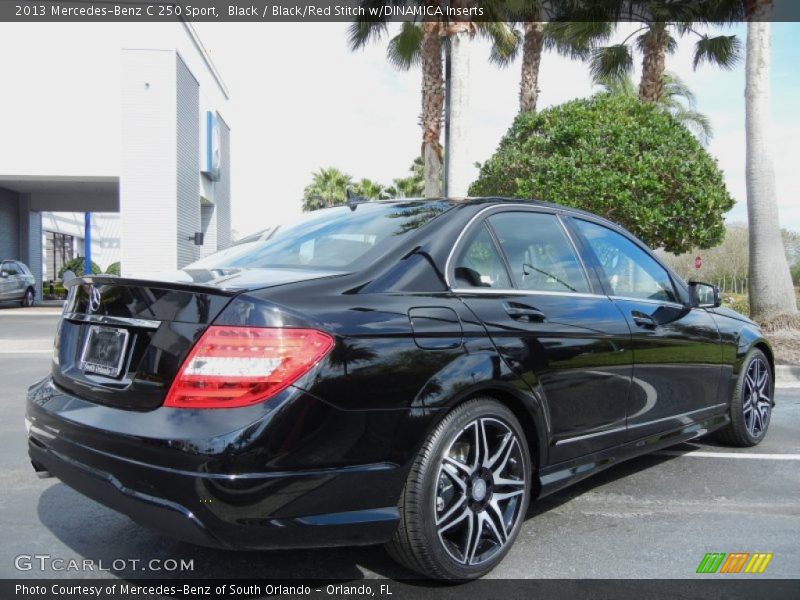 Black / Black/Red Stitch w/DINAMICA Inserts 2013 Mercedes-Benz C 250 Sport