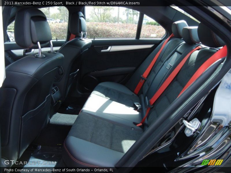 Black / Black/Red Stitch w/DINAMICA Inserts 2013 Mercedes-Benz C 250 Sport