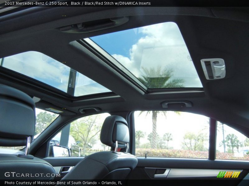 Black / Black/Red Stitch w/DINAMICA Inserts 2013 Mercedes-Benz C 250 Sport
