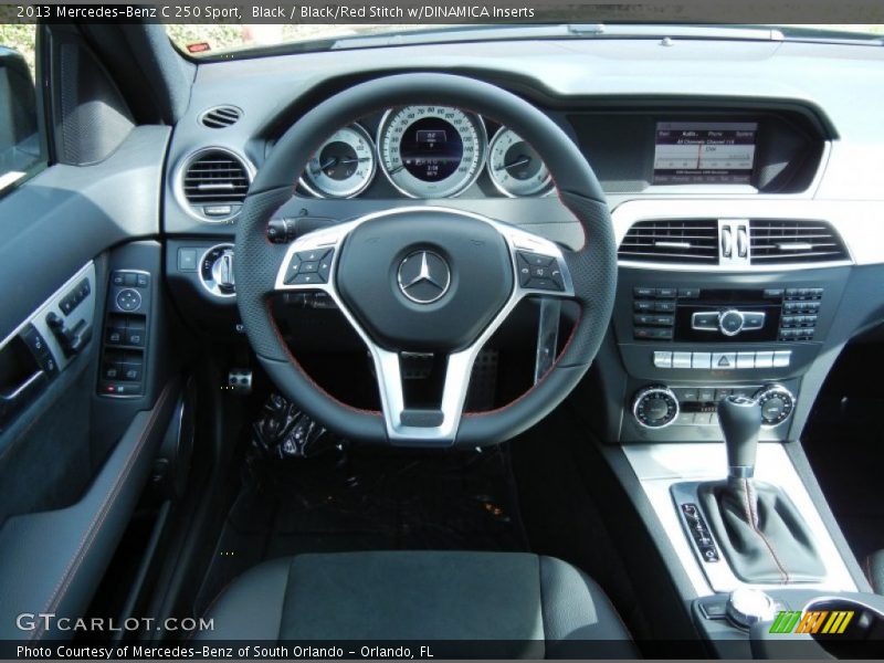 Black / Black/Red Stitch w/DINAMICA Inserts 2013 Mercedes-Benz C 250 Sport