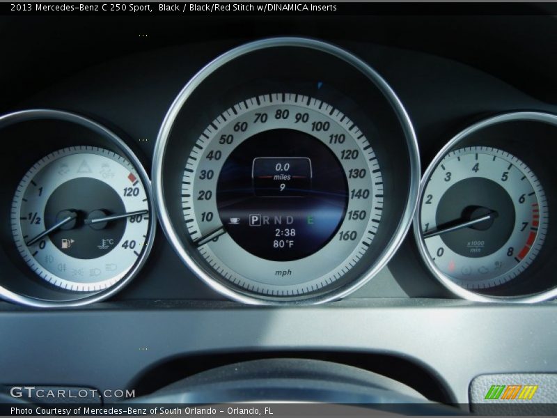 Black / Black/Red Stitch w/DINAMICA Inserts 2013 Mercedes-Benz C 250 Sport