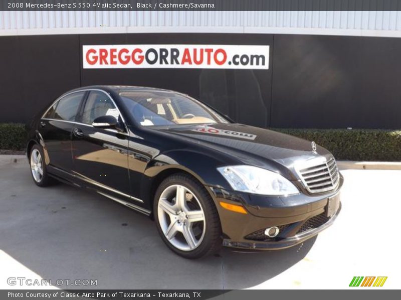 Black / Cashmere/Savanna 2008 Mercedes-Benz S 550 4Matic Sedan