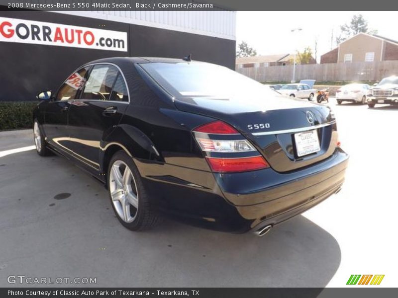 Black / Cashmere/Savanna 2008 Mercedes-Benz S 550 4Matic Sedan