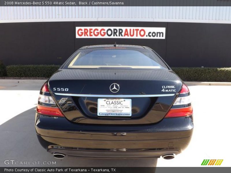 Black / Cashmere/Savanna 2008 Mercedes-Benz S 550 4Matic Sedan