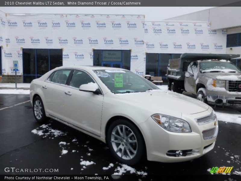 White Diamond Tricoat / Cocoa/Cashmere 2010 Chevrolet Malibu LTZ Sedan