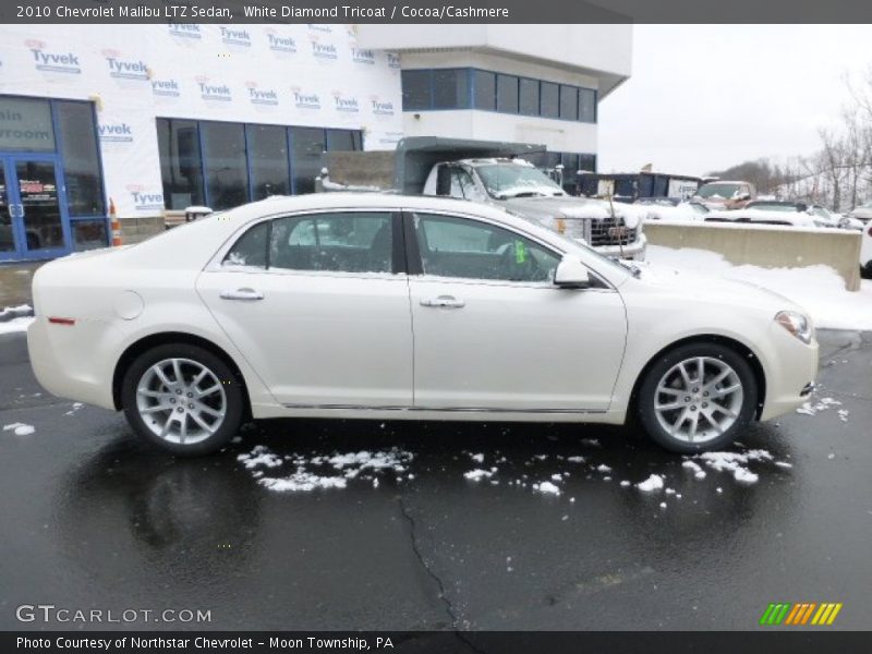 White Diamond Tricoat / Cocoa/Cashmere 2010 Chevrolet Malibu LTZ Sedan
