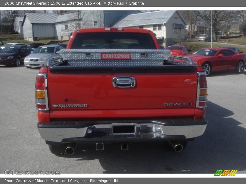 Victory Red / Graphite 2000 Chevrolet Silverado 1500 LS Extended Cab 4x4