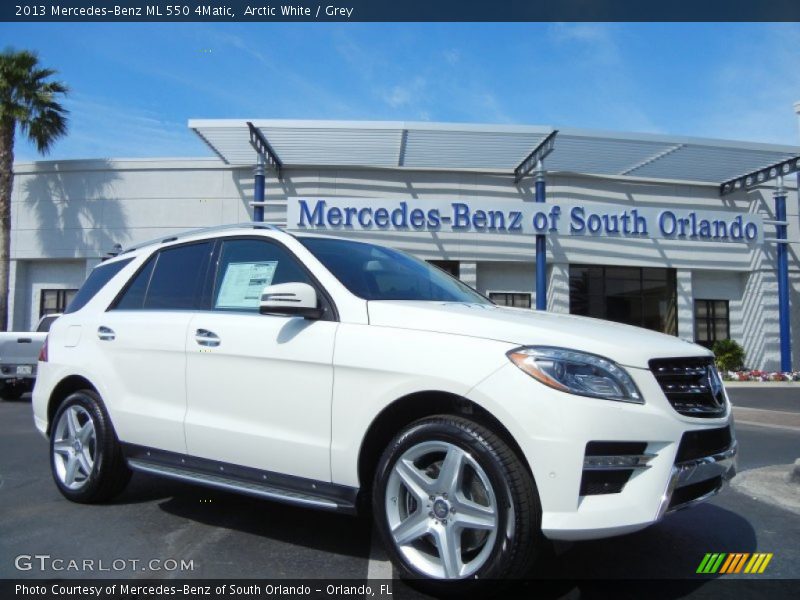 Arctic White / Grey 2013 Mercedes-Benz ML 550 4Matic