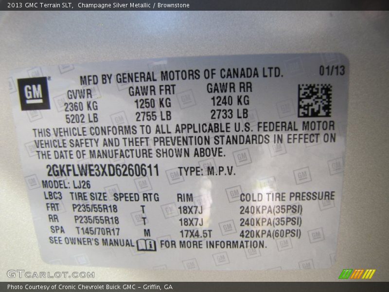 Champagne Silver Metallic / Brownstone 2013 GMC Terrain SLT