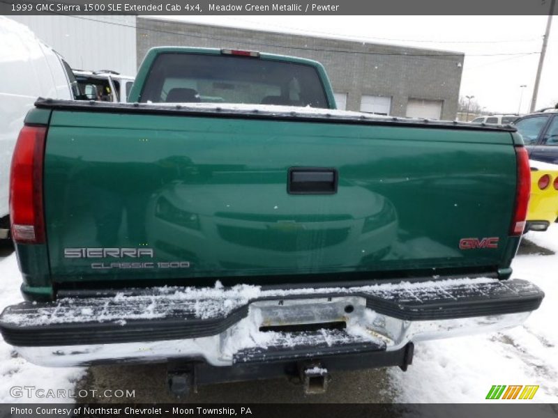 Meadow Green Metallic / Pewter 1999 GMC Sierra 1500 SLE Extended Cab 4x4