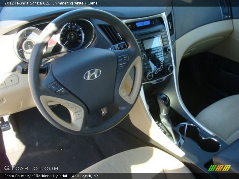 Shimmering White / Camel 2012 Hyundai Sonata GLS