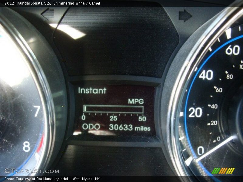 Shimmering White / Camel 2012 Hyundai Sonata GLS