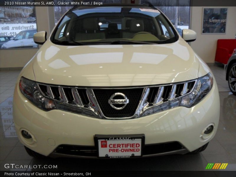 Glacier White Pearl / Beige 2010 Nissan Murano SL AWD