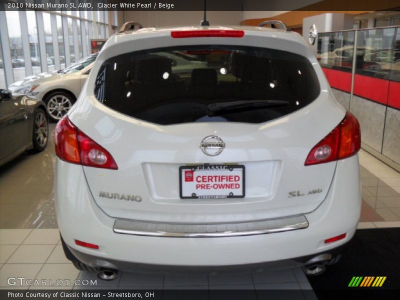 Glacier White Pearl / Beige 2010 Nissan Murano SL AWD