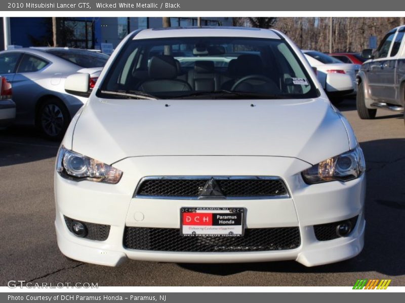 Wicked White Metallic / Black 2010 Mitsubishi Lancer GTS